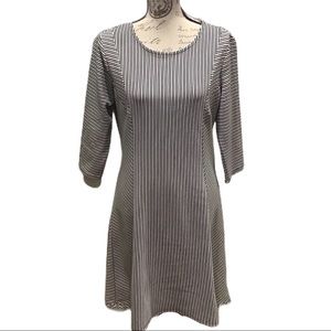 Massini Stripped flare panel dress